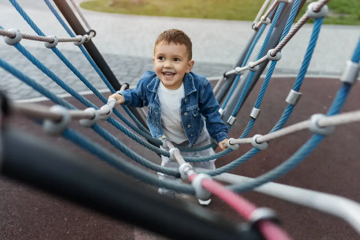 kid playing at the park